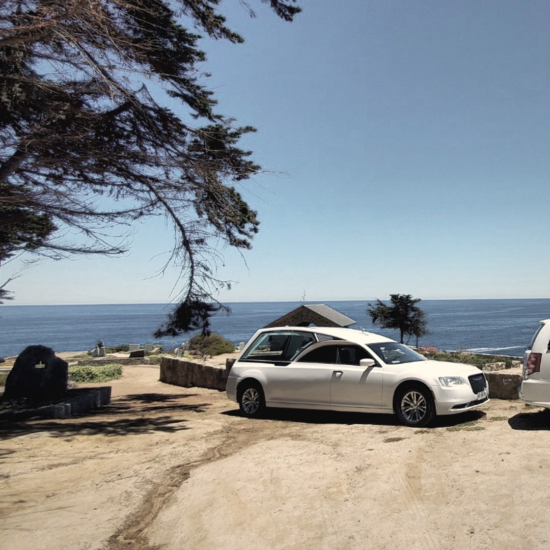 Carroza de Los Castaños en un cementerio frente al mar